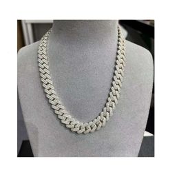 Hot Sale Jewelry Sier VVS Moissanite 12Mm Cuban Chain Necklace