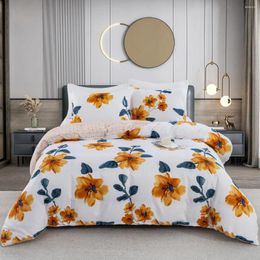 Bedding Sets 3pcs Botanical Floral Duvet Cover Set Soft Flowers Leaves Microfiber Double Sided Printed Quilt Twin King Size