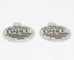 New Arrivals 12pcs22mm DANCE Zinc Alloy white k Charms Word Collage Charms pendant for necklace bracelet diy jewelry8445187