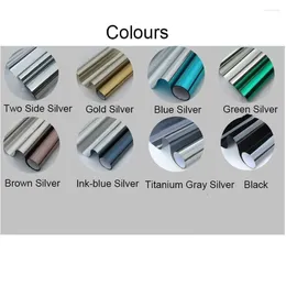 Window Stickers 60 500cm Silver Mirror Film Insulation UV Reflective One Way Privacy Home Decor Office Building Glass Solar Tint Sticker