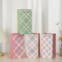 Gift Wrap 12PCS Water Cup Bag Plaid Small Fresh Tote Cosmetic Bags Long Insulated Umbrella Creative Birthday