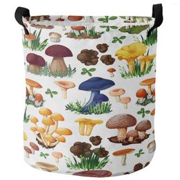 Laundry Bags Colourful Mushroom Plant Foldable Basket Large Capacity Waterproof Clothes Storage Organiser Kid Toy Bag