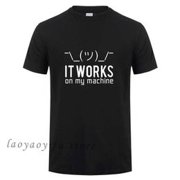 Men's T-Shirts Summer Men Casual TShirt Funny Gk It Works on My Machine Graphic Tshirts Male O Neck Oversized Ts Computer Programmer Top T240510