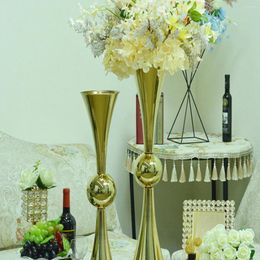 Candle Holders 16pcs) Selling Beautiful Gold Flower Stand Centrepiece For Wedding Table Decoration On Sale AB0215