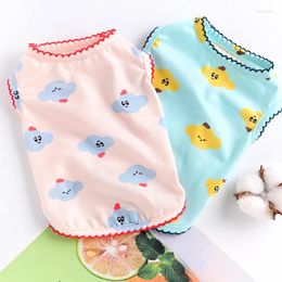 Dog Apparel Comfortable Breathable Pet Vest Puppy Clothes Teddy Hair Off Summer Cartoon Supplies