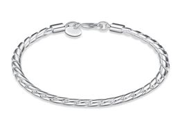 Small ed rope hand chain sterling silver plated bracelet men and women 925 silver bracelet SPB21051234431367452