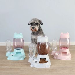 2 IN 1 Cat Water And Food Feeder Dispenser Automatic Dog Cats Drinking Bottles Feeding Bowl Dispensers Pet Supplies 2.2L 240508