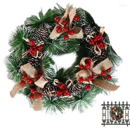 Decorative Flowers Christmas Wreath Decor Pine Cones Front Door Non Fading Outdoor Winter Artificial Exquisite