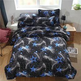Bedding Sets Starry Set 3D Planet Star Duvet Cover Flat Sheet And Pillow Cases Galaxy Bedspread Mattress 1.6 2.0 2.2 Size