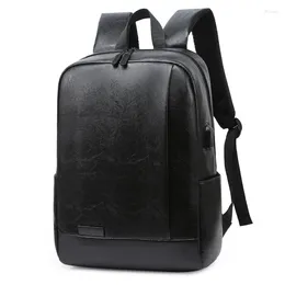 Backpack Tilorraine 2024 Fashion Simple Youth Schoolbag Sports PU Leather Bag Notebook Men Shoulder