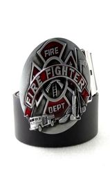 Belts Fashion Mens With Firefighter Logo Fire Dept Fighter Hatchet Big Belt Buckle Metallic Casual Men39s Jeans CoolBelts9381853