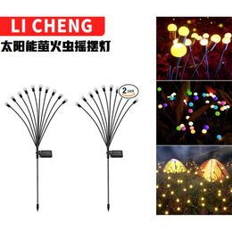 Solar Firefly LED Outdoor Courtyard Flower Garden Insert Atmosphere Decoration Park Lawn Lamp