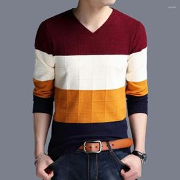 Men's Sweaters Man Clothes V Neck Knitted For Men Pullovers Striped Japanese Harajuku Fashion Sweatshirts Knitwears In 2024 Trend