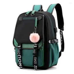 Backpack Large Capacity Girl Women Casual Multicolor Student Girl's School Bag With USB Port