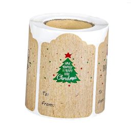 Gift Wrap 300Pcs Christmas Tags Kraft Paper Stickers Ornament Decorative Sticker Labels For Wrapping Festival Party