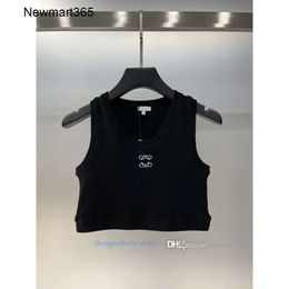 Woman Cropped Top T Shirts Women Knits Tank Designer Embroidery Vest Sleeveless Breathable Knitted Pullover Sport Tops Summer Short Slim Styles Outfit