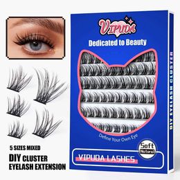 False Eyelashes Vipuda 120/60pcs cluster eyelashes 8-16mm natural volume personal mixed tray DIY extension segmented Q240510