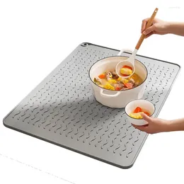 Table Mats Dish Drying Mat For Kitchen Counter Silicone Drain Pad Heat-resistant Anti-slip Pot Cup Tableware Cushion Tray Placemat