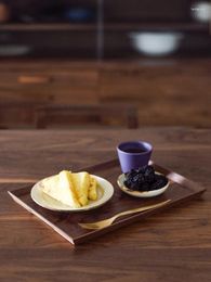 Tea Trays Tray Family Breakfast Large El Dining Black Walnut Wood Japanese Minimalist Home Essential A Must-have In The Kitchen