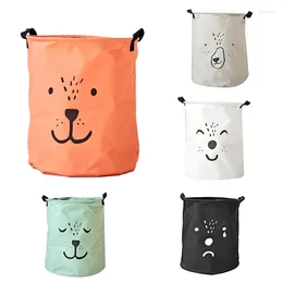 Laundry Bags 15.7-In Collapsible Hamper Round Cotton Linen Basket Storage Bin For Nursery And Kids Room