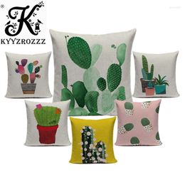 Pillow Watercolor Cover Home&Car Decor Pillowcase Yellow Throw Cactus Pillows Home Decorative Housse De Coussin