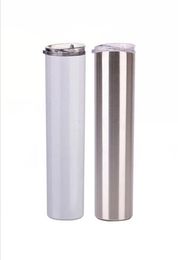 20oz 600ml DIY Heat Sublimation Tumbler Blank Stainless Steel Skinny Insulated Tumblers Straight Cup Beer Coffee Mug SEA 1250350