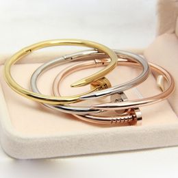 Designer Bracelet Nail bracelet fashion Jewellery 18K rose gold Bracelet and diamond luxury bangle braclet stainless steel Jewellery Nail Cuff Bangle designer Jewellery