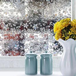 Window Stickers Privacy Foil Film 3D Cherry Stained Static Cling Glass Sticker Self-Adhesive PVC Furniture Decorative 90x200cm