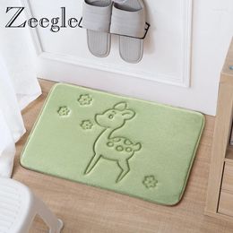 Carpets Cute Cartoon Embossing Door Mat Entrance Doormat Memory Foam Floor Absorbent Kitchen Bathroom Carpet Rug Hallway Outdoor