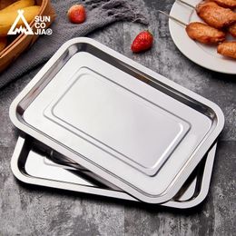 Tools Suncojia Stainless Steel Barbecue Plate Tray Dinner Oven Baking Pan Tool Accessories Large Pack Of Two