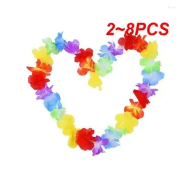 Decorative Flowers 2-8PCS Hawaii Party Leis Flower Wreath Garland Hawaiian Necklace Hawai Floral Farmhouse Decor Supplies Decoration