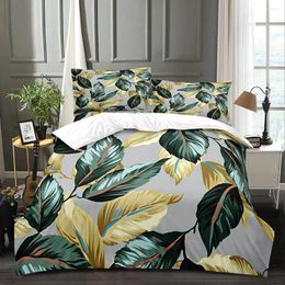 Bedding Sets Floral Grey And Yellow Duvet Cover Set Include 1 2 Pillowcases Spring Comforter Microfiber Soft