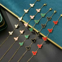 Designer Necklace Vanca Luxury Gold chain Butterfly Bracelet Female Small Crowd Design and Bracelet Simple and Versatile