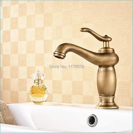 Bathroom Sink Faucets Single Handle Hole And Cold Mixer Tap Gold-plated Swan Faucet Europe Style Brass J15579
