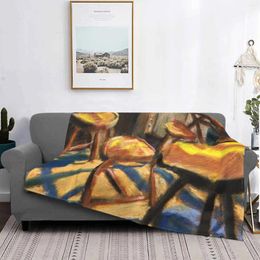 Blankets Pastel Painting | Cafe Morning Creative Design Light Thin Soft Flannel Blanket Coffee Coffeeshop Coffeehouse Drink