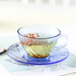 Mugs High-End Coffee Cup Tempered Glass Nordic Tableware Tea & Saucer Set English Afternoon Mug