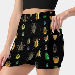 Skirts Beetle Pattern Women's Skirt With Pocket Vintage Printing A Line Summer Clothes Entomology Insect Moth