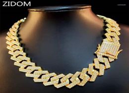 20mm Men Hip Hop Chain Necklace Pave Setting Rhinestone Male Hiphop Iced Out Bling Rhombus Cuban Chains Fashion Jewelry13951235