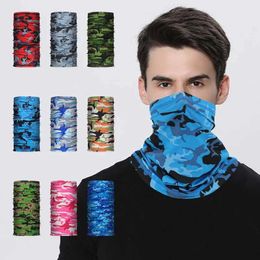 Fashion Face Masks Neck Gaiter UV protection ice silk mask neck tube outdoor sports bandage breathable hiking scarf cover Q240510