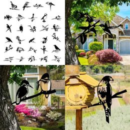 Garden Decorations Metal Bird Stake Backyard For Yard Outdoor Ornament