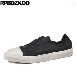 Casual Shoes Designer European British Style Solid Men Brand Flats Classic Black Skate Genuine Leather Spring Runway Driving