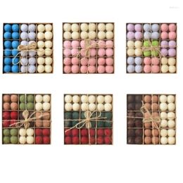 Party Decoration Christmas Wool Balls 36 Pcs/box For Xmas Tree Home Garden Front Door Colorful Felt Ornament DIY Crafts