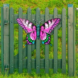 Decorative Figurines 2024 Butterfly Shape Wall Decor Imitation Insect Ornament Garden Art Metal Hanging Pendant For Indoor Outdoor Wind