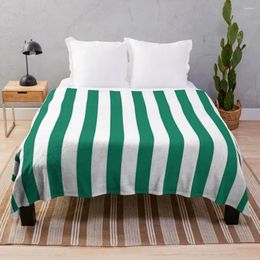 Blankets Green And White Vertical Striped Throw Blanket Personalised Gift Extra Large For Sofas Sofa Bed