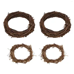 Decorative Flowers 8 Pieces 2 Sizes Natural Grapevine Wreaths Vine Branch Wreath Garland For DIY Christmas Craft Rattan Front Door Wall