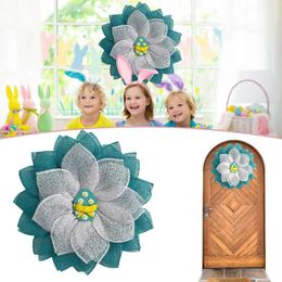 Decorative Flowers Easter Egg Blossoms Simulation Wreath Decorations Cloth Double Hanger For Front Door Flower Head Wreaths