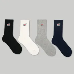 Men's Socks HUMAN Polar Bear Embroidered Towel Bottoming Thickened Tide Brand Casual Sports Medium Tube Cotton For Men And Women