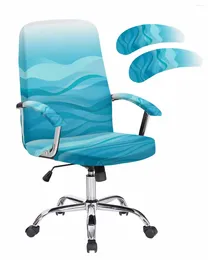 Chair Covers Gradient Water Ripple Green Elastic Office Cover Gaming Computer Armchair Protector Seat