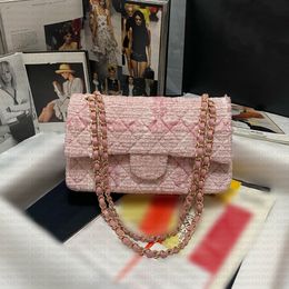 10A TOP Women Shoulder Bag Woolen bag Knitted Chain Flip Bag with Diamond Pattern Gap Metal Ring Buckle Chain Bag Luxury Electroplated Hardware