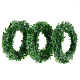 Decorative Flowers 2pcs 75m Craft Garland PVC Green Leaf Wire Rattan Artificial Flower Vine For Wedding Car Decoration DIY Wreath